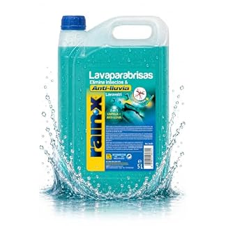 Rain-X Líquido Limpiaparabrisas Coche Anti Mosquitos – Repele la Lluvia -5L