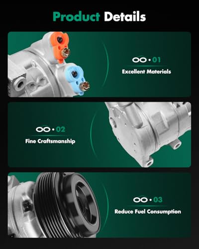 Image of SCITOO AC Compressor for Ford for Escape 2.5L 2009 2010 2011 2012 | Fast Cooling, Ultra Low Noise (≤72 dB) Air Conditioner Compressor for Summer, with Clutch, 8L8Z19703B 97673 98673 5512785