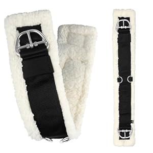 Western Cinch Horse Girth 28″ to 34″ – Soft Fleece Padding & Non-Slip Nylon Webbing with Stainless Steel Buckles – Comfortable, Durable, and Easy to Install for Western Saddles