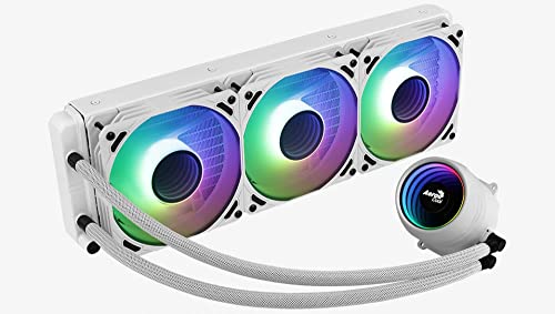 AeroCool MIRAGEL360W, chłodzenie cieczą CPU, 3 x wentylator 12 cm ARGB, TDP 550W, biały