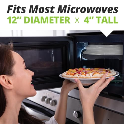 High Power Magnetic Microwave Splatter Cover with strongest magnetic grip, Collapsible 12-Inch BPA-Free Food Lid, Vented Plate Guard, Dishwasher Safe, Space-Saving Magnetic Storage - Black