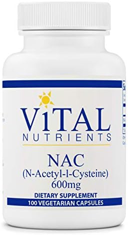 Vital Nutrients - NAC (N-Acetyl-l-Cysteine) - Vegan Formula - Supporting Sinus and Respiratory Health - 100 Vegetarian Capsules per Bottle - 600 mg