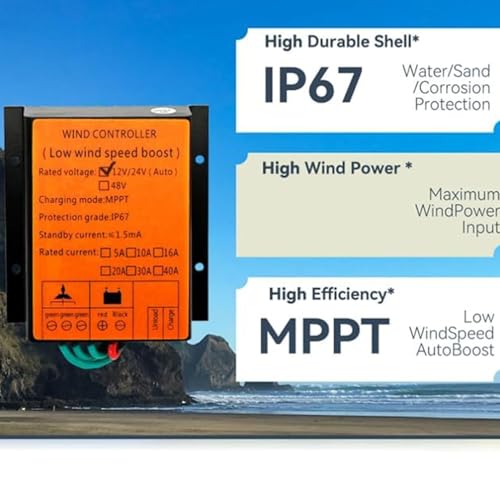 Controlador de carga eólico 10000W y selector de voltaje automático para alternador de viento 7
