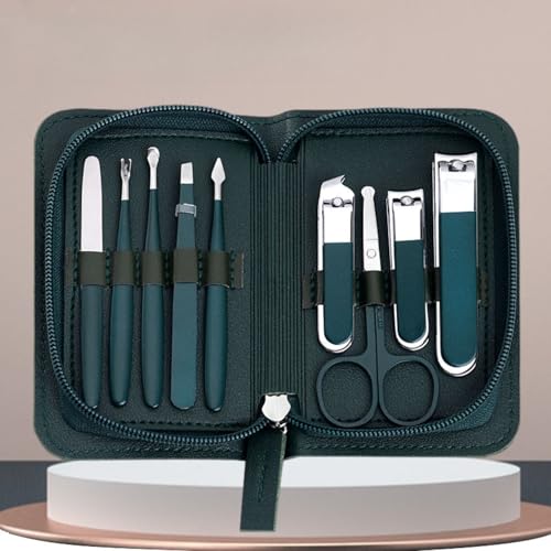 9PCS Nail Clippers Set Fingernail and Toenail Clipper Cutters, Manicure Pedicure Kit Stainless Steel Professional Grooming Kits, Nail Care Tools