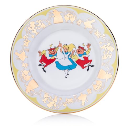 The English Ladies Co Disney Alice in Wonderland Tweedledum and Tweedledee 6" Plate, 16.5 × 16.5 × 1 cm, Multicolor