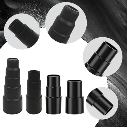 4 Pcs Universal Vacuum Hose Adapter Kit with Multiple Sizes (1 1/2\'\'to 1 3/8\'\'to 1 1/4\'\'& 1\'\'to 1 1/8\'\'to 1 3/8\",25/30/34 to 42 mm) for Wet Dry Shop Cleaners