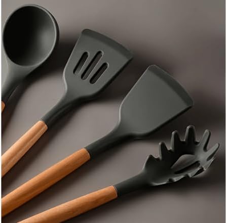 Miniatura 6 de Juego de utensilios de cocina de silicona, 12 piezas, utensilios de cocina de silicona para cocinar, reposarcucharas, utensilios de cocina