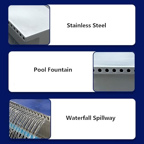 Waterfall Spillway for Indoor/Outdoor Decorative,Stainless Steel Waterfall Spillway for Pools Garden Ponds & Patios - Outdoor Water Feature for Relaxation & Aesthetic Appeal & Rust-Resistant