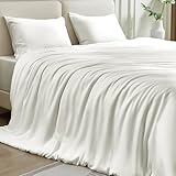 Silk Comforter Set 4 Pieces, Summer 100% Silk Comforter with Detachable Duvet Cover, Cooling Blanket for Hot Sleepers, Bedding Set with Comforter Insert, Duvet Cover, 2 Pillowcases, White, Queen Size