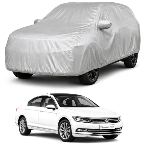 Image of Autofact Car Body Cover Compatible with Passat | Custom Fit Car Cover | 100% Water-Resistant| Triple-Stitched Lightweight Fabric | Dustproof | Indoor & Outdoor Use | Elastic Bottom