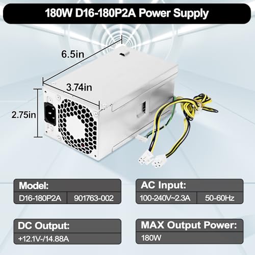 Fuente de alimentación LXun 180W modelo D16-180P2A compatible HP miniatura 6