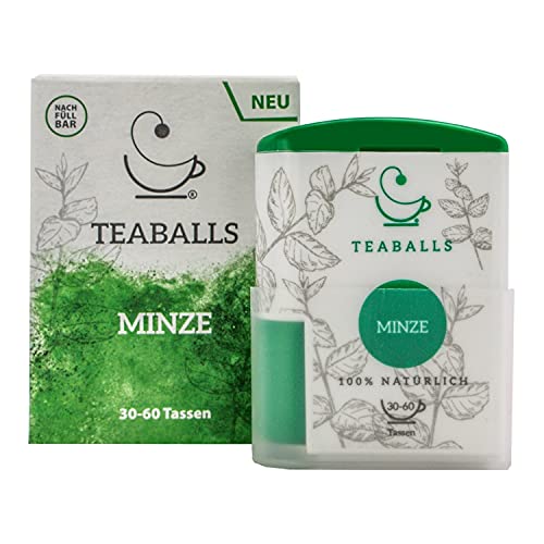 TEABALLS - Mint (1 x 6g) | 120 theedaballs | voor ca. 30-50 kopjes thee | 100% zuiver plantenextract | Bekend van: HET DING VAN HET JAAR
