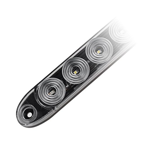 Partsam 2Pcs 15" Red 3 Id Bar W/Reverse White Light 11 Led Truck Trailer Rv Clear Lens Submersible Super Thin Led Trailer Tail Light Bar #TOP7