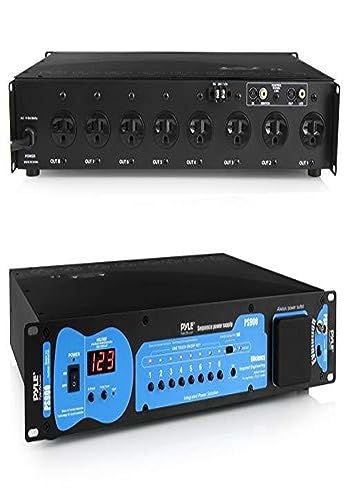 Pyle PS900 Audio/Video AC Power Conditioner, Voltage Filter, Noise/Interference Elimination, Processor Sequencer with 3-Prong Outlet Plugs, Black #1