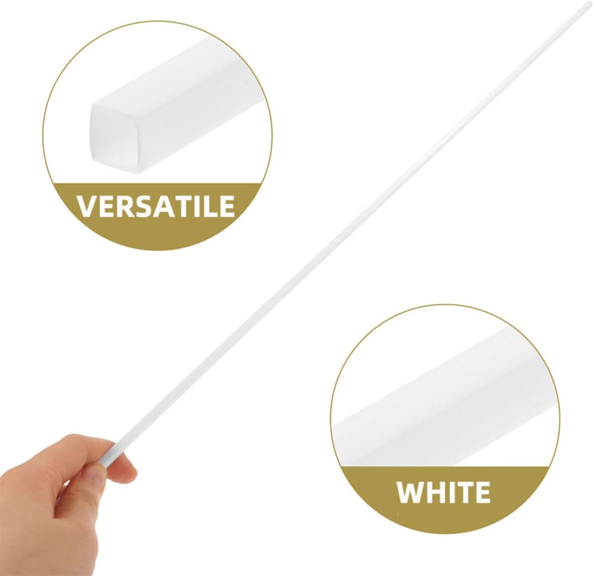 UKCOCO 20pcs DIY Square Tube Material for Sand Table Projects, Sturdy Abs Hollow Structure Plastic Tubes for Architectural Sandboxes and Convenient Cable Management