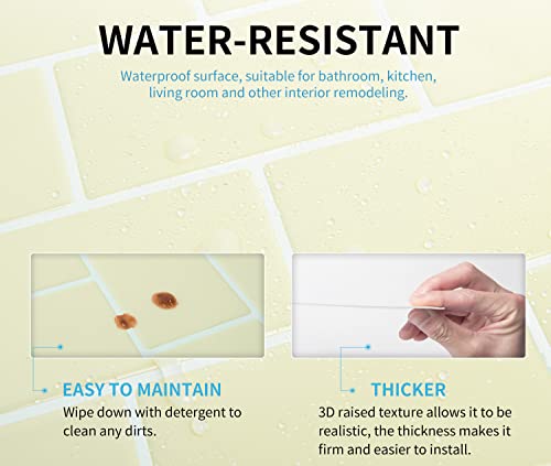 Art3D Peel And Stick Backsplash, 14X12 Subway Tiles, Faux Ceramic Tiles (10 Tiles, Thicker Version) #TOP4