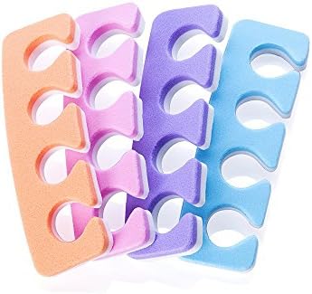 Toe Separators - Soft Two Tone Toe Spacers - Great Toe Cushions - Apply Nail Polish During Pedicure & Other Uses - Iridesi - 12 Pack
