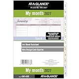 AT-A-GLANCE 2027 Planner Refill, Monthly, 5.5' x 8.5', Desk Size 4, Tabbed, 7-Ring Loose-Leaf, Unruled Blocks...