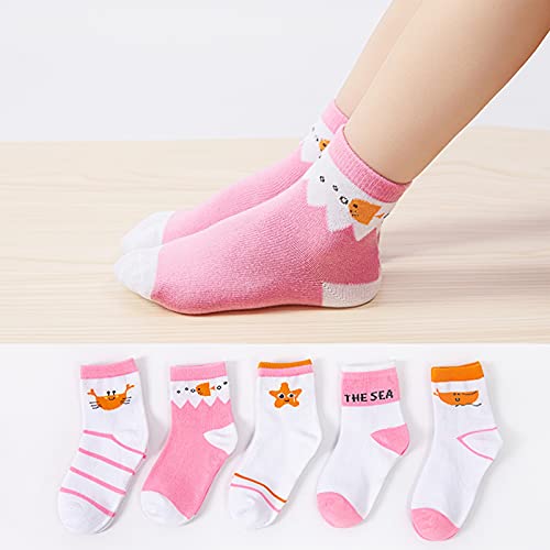 EnJoCho Socks 5 Cartoon Children's Boys Cotton Girls Of Socks Pairs Tube Baby Socks In And Socks Socks2