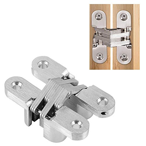 Atyhao Cerniere a Croce Nascoste in Lega di Zinco Cerniere per Porte a Scomparsa a Soffietto Ferramenta per Mobili(13x60mm)