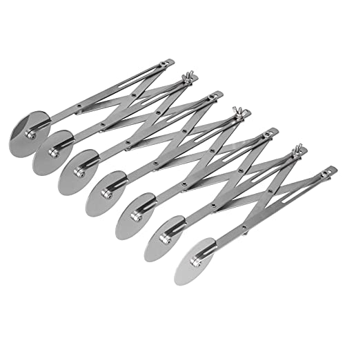 Uadme Divisor de masa de ruedas múltiples,divisor de pizza de acero inoxidable,rueda divisora de masa expandible,rueda cortadora de pizza duradera para pizza,pasteles,pasteles,galletas,pan(7 Wheel)