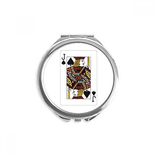 Miroir de poche fait main motif pique, miroir de maquillage rond et fin