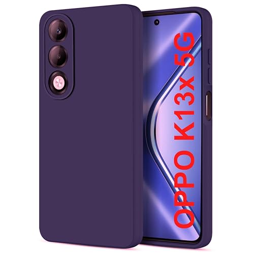 Image of SBMS Silicone Back Cover Case for Oppo K13x 5G | Soft Micro-Fibre Lining Inside | Camera Protection Bump | Shockproof Back Cover Case for Oppo K13x 5G (Purple)