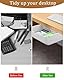 Cotepi Schublade unter Schreibtisch, Versteckte Schubladenbox, Selbstklebende Organizer, Selbstklebende Schublade, Versteckte Schubladenfach, Weiße Schreibtischschublade für Büro, Zuhause, Schule