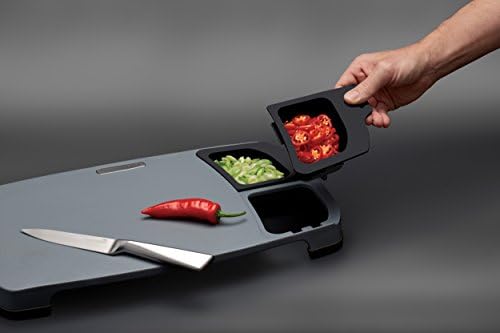 MasterClass Chopping Board, Anti-Slip and Non-Slip, With Two Removable Drawers, Large 28 x 47 cm