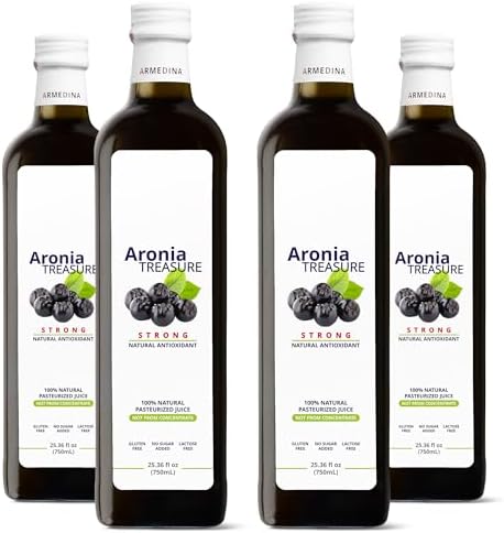 Aronia Treasure x 4 (2 months supply) - Aronia Premium Berry Juice - Just one shot per a day.