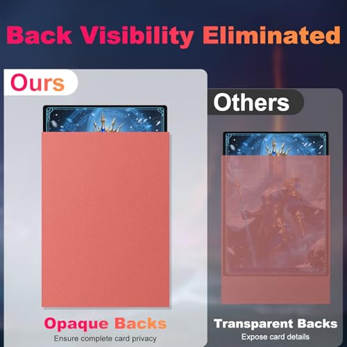 Image of 200 Pack Card Sleeves, Matte Dual Trading Card Sleeves with Opaque Back & Smooth Shuffle, Tear Resistant Card Protectors for MTG, TCG and Game Cards (Peach Pink)