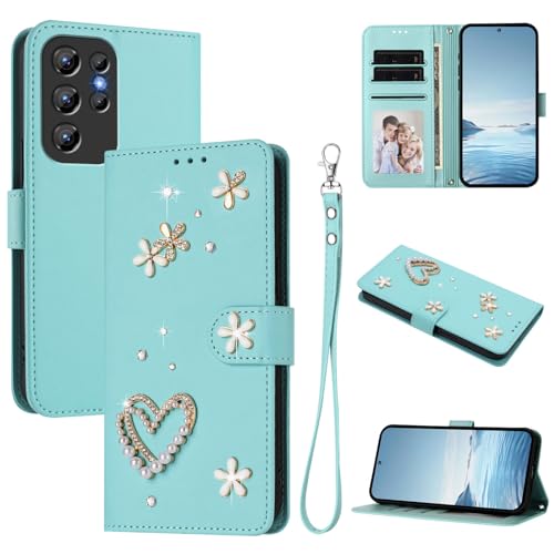 Jiajihua Case Compatible with Oukitel C1 / C1 Pro Lanyard【Card Holder Wallet Flip Cover Magnetic Buckle Kickstand】 Mint