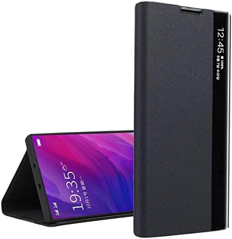 Yidai-Silu for Galaxy S22 Ultra Smart Case 【Business,Smart Window, Wake/Sleep Function 】 Leather Flip View Case Shockproof Anti-Scratch Stand TPU Folio Cover for Samsung Galaxy S22 Ultra 6,8" - Black