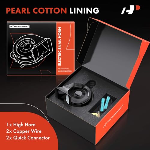 A-Premium Snail Horn High Universal Electric Horn - 12V 110dB - Compatible with most Passenger Cars, Commercial/Off-Road Vehicles, Gas Cars, Electric Cars, Motorcycles & Trucks, 80 mm