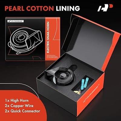 A-Premium Snail Horn High Universal Electric Horn - 12V 110dB - Compatible with most Passenger Cars, Commercial/Off-Road Vehicles, Gas Cars, Electric Cars, Motorcycles & Trucks, 80 mm