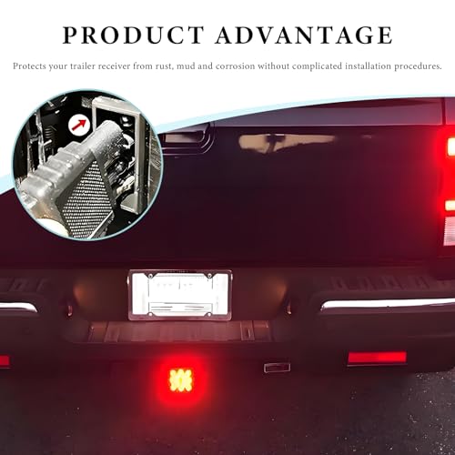 Image of 15 LED Brake Light Trailer Hitch Cover, 12V Smoked Lens Square Brake Tail Light Fit 2 inch Receiver, Waterproof LED Towing Hitch Lights Exterior Accessories for Truck Trailer SUV