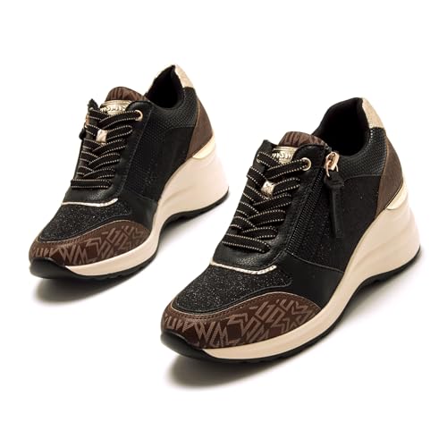 Mariamare Para Mujer. 63663 Zapatillas Cinzia Negro (39), Plano, 1 A 3Cm, Cremallera, Casual - 2