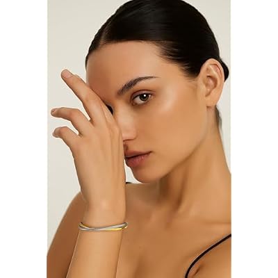 LILIE&WHITE Gold And Silver Bracelets For Women With Braided Design Chic Gold Bangle Statement Bracelet Cuff Bracelets Fashion Jewelry