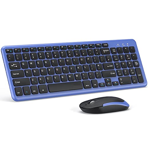 Wireless Keyboard and Mouse Set, 2.4 GHz Wireless USB Keyboard and Mouse Combo with USB recevier, Slim Ergonomic Keyboard for Windows, Computer, PC, Notebook, QWERTY UK Layout Wireless Keyboard and Mouse Set, 2.4 GHz Wireless USB Keyboard and Mouse Combo with USB recevier, Slim Ergonomic Keyboard for Windows, Computer, PC, Notebook, QWERTY UK Layout