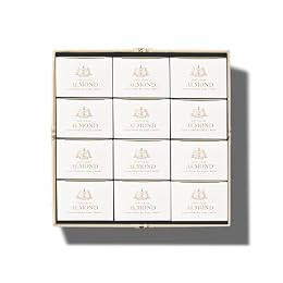 Caswell-Massey Almond Natural Bar Soap Gift Set - Moisturizing Triple-Milled Body Soap for Men & Women - Plant-Based with Essential Oils for Soft Skin, Cruelty-Free, USA Made, 12 Bars x 5.8 oz