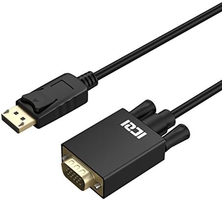 ICZI DisplayPort to VGA Cable-1M, Display Port of Computer/Laptop to VGA of Monitor/Projector Gold-Plated Adapter, Standard DP to VGA Male Cable