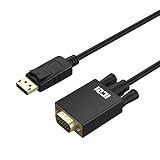 Câble DisplayPort vers VGA 1m, ICZI Adaptateur DP vers VGA Convertisseur Plaqué Or, Mâle vers Mâle, Full HD 1080P Compatible avec Dell U2414H, ASUS VG248QE, Shinobee PC, Lenovo，etc