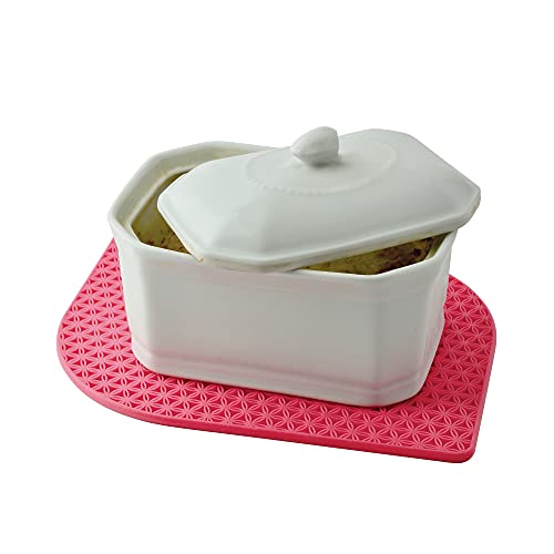 Charles Viancin - Honeycomb Silicone Pot Holder - Withstands Temperatures Up To 220°C / 428°F - Bpa-Free, Plastic Free, Food-Grade Silicone - Dishwasher Safe - Sienna Pink #TOP6