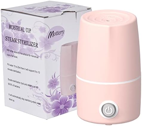 Mottery Menstrual Cup Sterilizer Period Cup Steamer Cleaner Machine High Temperature Wash Your Cup 99.9% Dirty 8 Minutes - Feminine Hygiene - Leak-Free (Pink-N)