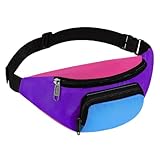 Marsupio Retrò al Neon Colori Marsupi Regolabile Anni 80 90 Marsupios Ci Sono 2 Spazi Marsupis Sportivo per Donna Uomo per Carnevale Festa a Tema Festival Uso Quotidiano (C)