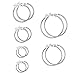 XCOZU 6 par srebrnych klipsów na kolczyki obręcze, bez piercingu kolczyki obręcze zestaw dołączone miękkie lateksowe poduszki, 6 rozmiarów kolczyki obręcze ze stali nierdzewnej dla kobiet i dziewcząt
