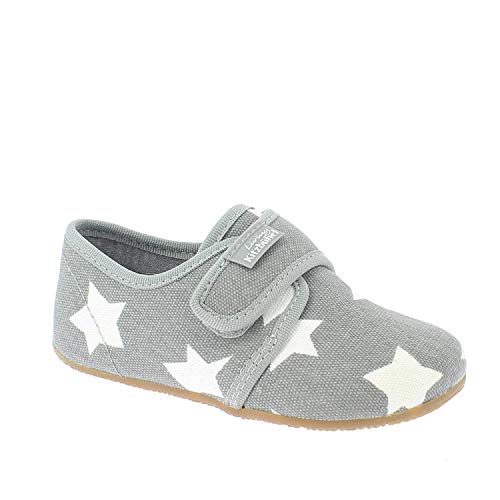 Living Kitzbühel Unisex Klettmodell Sterne Niedrige Hausschuhe, hellgrau, 40 EU