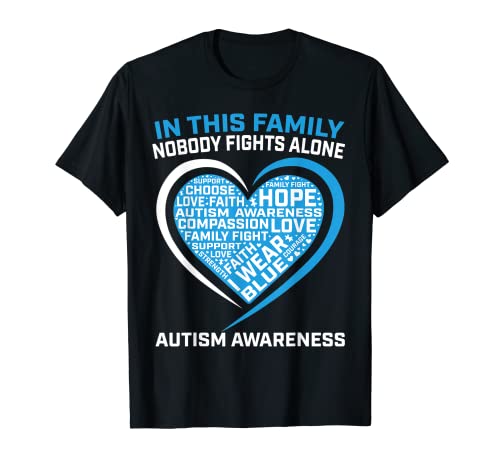 Nobody Fights Alone Autism Awareness Shirt Donna Uomo Bambini Maglietta