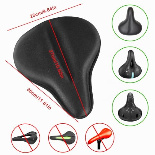 FUCNEN Housse Selle Velo Appartement 27 x 25 cm Couvre Selle Gel Protege Selle Velo Confortable Coussin Selle Velo Protection Selle Velo d'appartement de Ville VTT pour Hommes et Femmes – vue 2