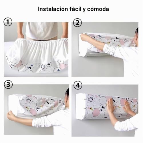 Miniatura 6 de Hiseng Moderna Cubierta De Aire Acondicionado Montada En La Pared, Funda Para Aire Acondicionado Interior, Prueba De Polvo Aire Acondicionado Cubierta 80 20 27 1p ,Geometría